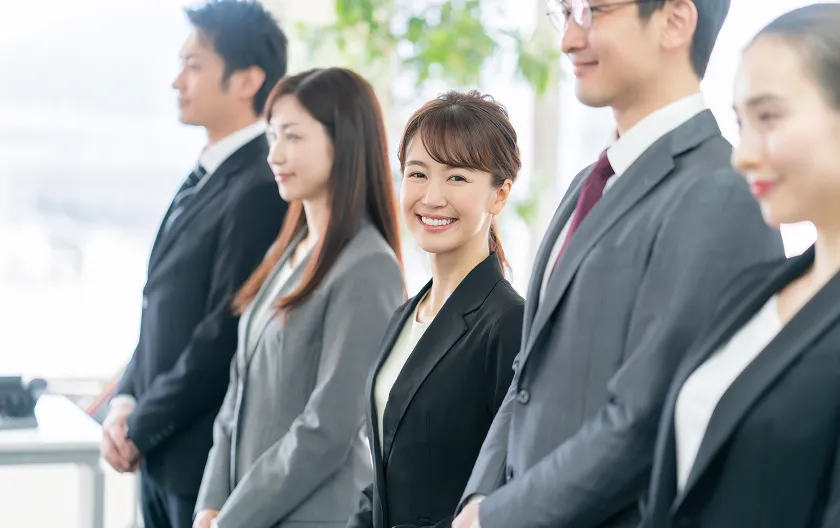 朝礼で会社体験
